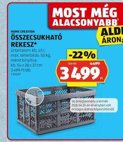 HOME CREATION ÖSSZECSUKHATÓ REKESZ* – Aldi