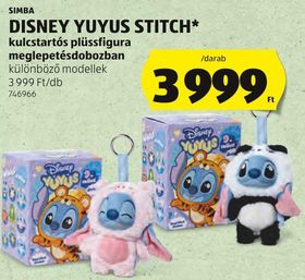 SIMBA DISNEY YUYUS STITCH* kulcstartós plüssfigura meglepetésdobozban – Aldi