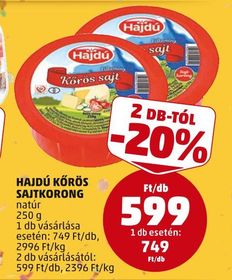 Hajdú HAJDÚ KŐRÖS SAJTKORONG – Penny