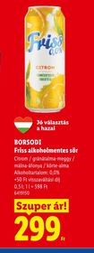 BORSODI Friss alkoholmentes sör – Lidl