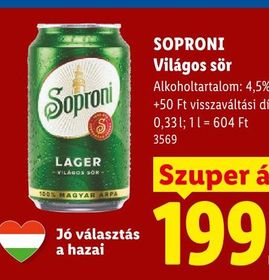 SOPRONI Világos sör – Lidl