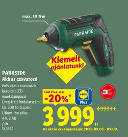 PARKSIDE Akkus csavarozó – Lidl