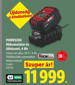 PARKSIDE Akkumulátor és töltőszett, 4 Ah – Lidl