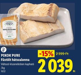 PIKOK PURE Füstölt hátszalonna – Lidl