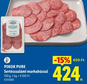 PIKOK PURE Sertésszalámi marhahússal – Lidl