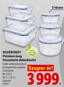 SILVERCREST Prémium üveg frissentartó-dobozkészlet – Lidl