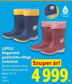 LUPILU Kisgyermek gumicsizma villogó funkcióval – Lidl
