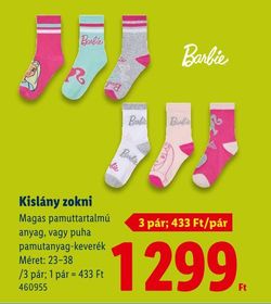 Barbie Kislány zokni – Lidl