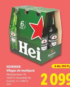 HEINEKEN Világos sör multipack – Lidl