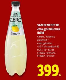 SAN BENEDETTO Zero gyümölcsízű üdítő – Lidl