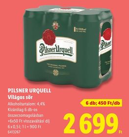 PILSNER URQUELL Világos sör – Lidl