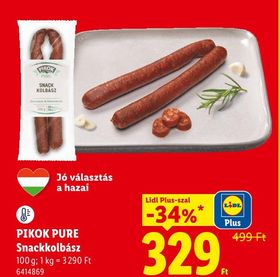 PIKOK PURE Snackkolbász – Lidl