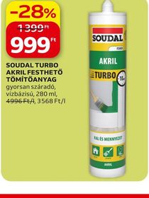 SOUDAL TURBO AKRIL FESTHETŐ TÖMÍTŐANYAG – Auchan