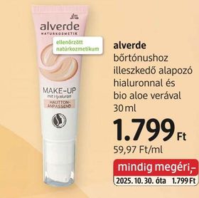 alverde bőrtónushoz illeszkedő alapozó hialuronnal és bio aloe verával – dm