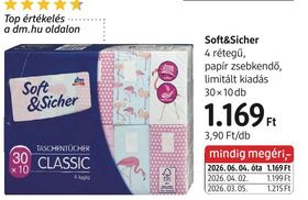 Soft&Sicher 4 rétegű, papír zsebkendő, limitált kiadás – dm