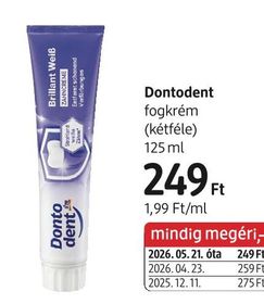 Dontodent fogkrém (kétféle) – dm
