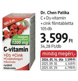 Dr. Chen Patika C + D3-vitamin + cink filmtabletta – dm