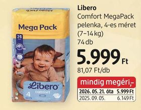 Libero Comfort MegaPack pelenka, 4-es méret (7-14 kg) – dm
