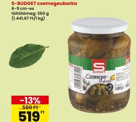 S-BUDGET csemegeuborka – Spar