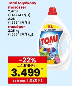 Tomi folyékony mosószer, mosópor – Spar