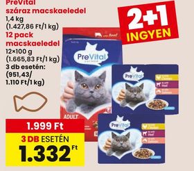 PreVital száraz macskaeledel, pack macskaeledel – Spar