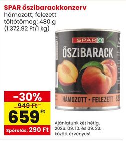 SPAR őszibarackkonzerv – Spar