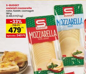 S-BUDGET szeletelt mozzarella – Spar