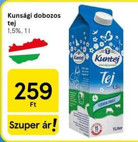Kunsági dobozos tej – Tesco