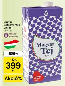 Magyar laktózmentes UHT tej – Tesco