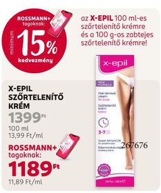 X-EPIL SZŐRTELENÍTŐ KRÉM – Rossmann