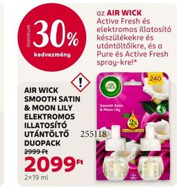 AIR WICK SMOOTH SATIN & MOON LILY ELEKTROMOS ILLATOSÍTÓ UTÁNTÖLTŐ DUOPACK – Rossmann