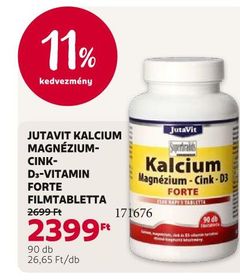 Jutavit JUTAVIT KALCIUM MAGNÉZIUM-CINK-D3-VITAMIN FORTE FILMTABLETTA – Rossmann