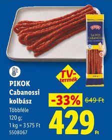 PIKOK Cabanossi kolbász – Lidl