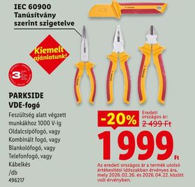 PARKSIDE VDE-fogó – Lidl