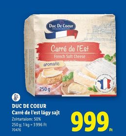 DUC DE COEUR Carré de l'est lágy sajt – Lidl