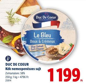 DUC DE COEUR Kék nemespenészes sajt – Lidl