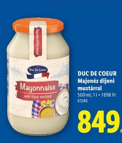 DUC DE COEUR Majonéz dijoni mustárral – Lidl