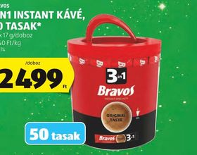 BRAVOS 3IN1 INSTANT KÁVÉ, 50 TASAK* – Aldi