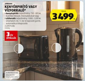 AMBIANO KENYÉRPIRÍTÓ VAGY VÍZFORRALÓ* – Aldi