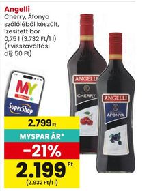 Angelli Cherry, Áfonya szőlőléből készült, ízesített bor – Spar