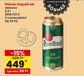 Pilsner Urquell sör – Spar