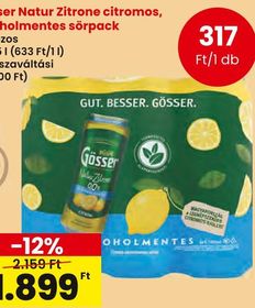 Gösser Natur Zitrone citromos, alkoholmentes sörpack – Spar