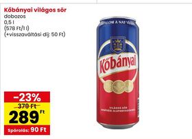 Kőbányai világos sör – Spar
