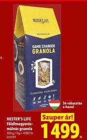 HESTER'S LIFE Földimogyorós-málnás granola – Lidl