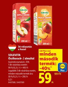 SOLEVITA Őszibarack- / almaital – Lidl