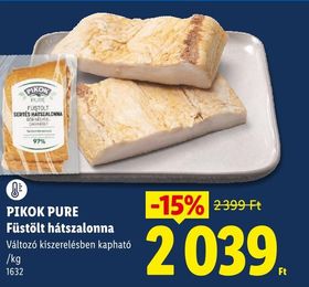 PIKOK PURE Füstölt hátszalonna – Lidl