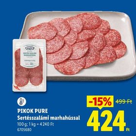 PIKOK PURE Sertésszalámi marhahússal – Lidl