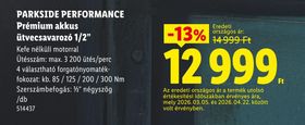 PARKSIDE PERFORMANCE Prémium akkus ütvecsavarozó 1/2" – Lidl