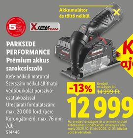 PARKSIDE PERFORMANCE Prémium akkus sarokcsiszoló – Lidl
