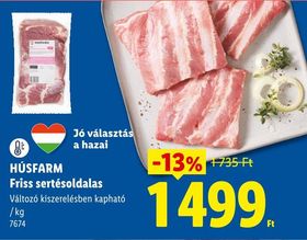 HÚSFARM Friss sertésoldalas – Lidl